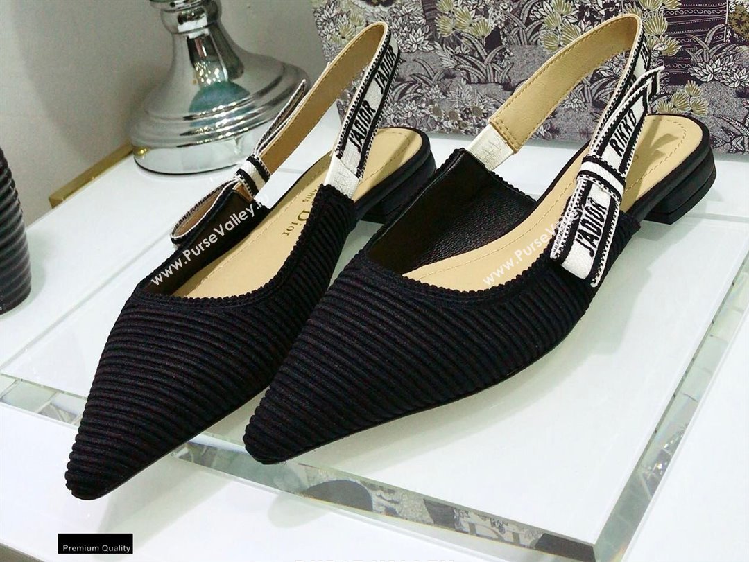 Dior JAdior Embroidered Slingback Ballerina Flats Black 2021 (jincheng-21022529)