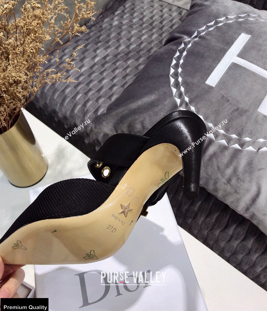 Dior D-Dior Heel 7.5cm Mules Technical Fabric Black 2021 (jincheng-21022405)