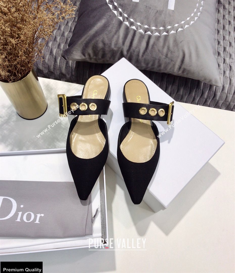 Dior D-Dior Flats Mules Technical Fabric Black 2021 (jincheng-21022406)