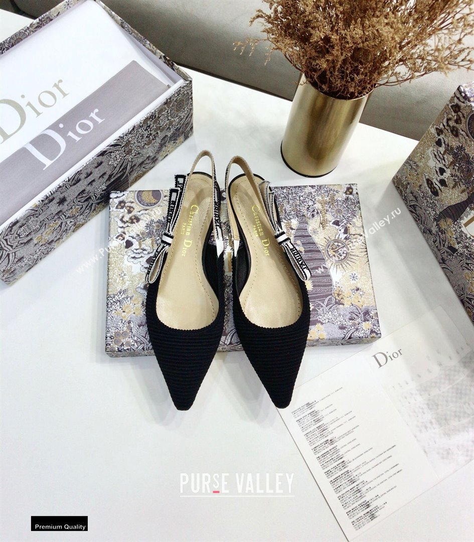 Dior JAdior Embroidered Slingback Ballerina Flats Black 2021 (jincheng-21022529)
