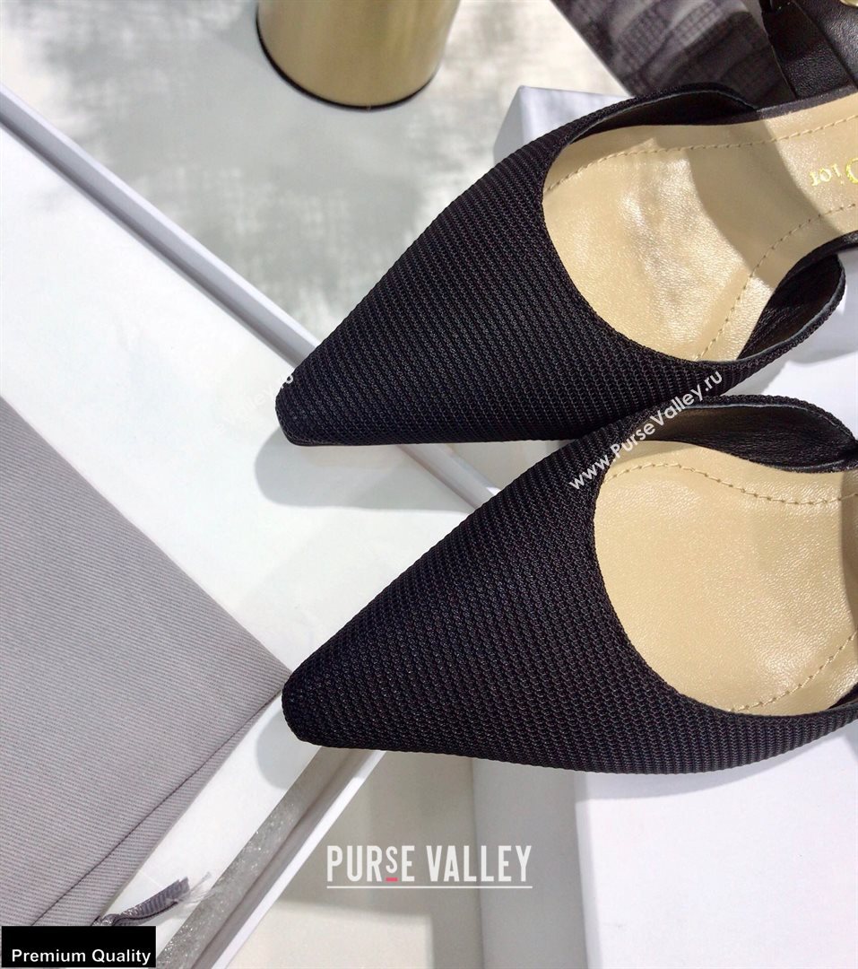 Dior D-Dior Flats Mules Technical Fabric Black 2021 (jincheng-21022406)