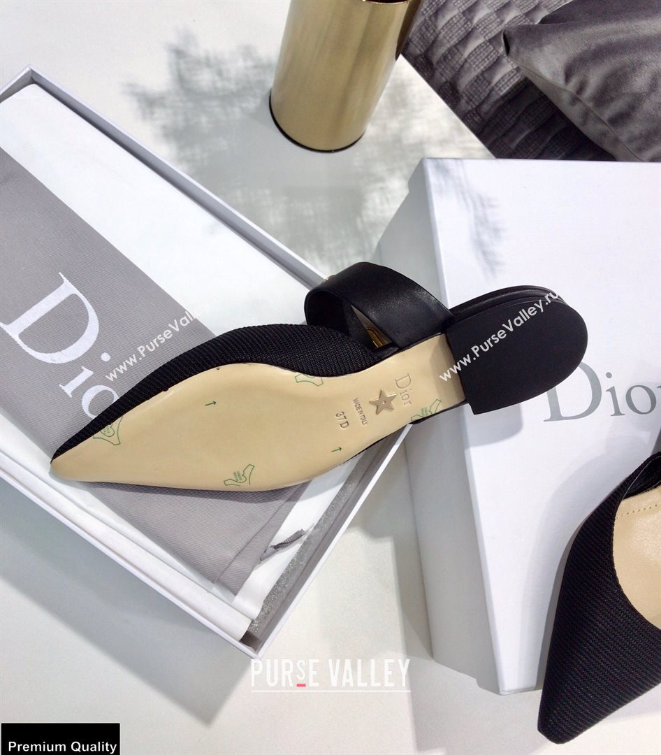 Dior D-Dior Flats Mules Technical Fabric Black 2021 (jincheng-21022406)