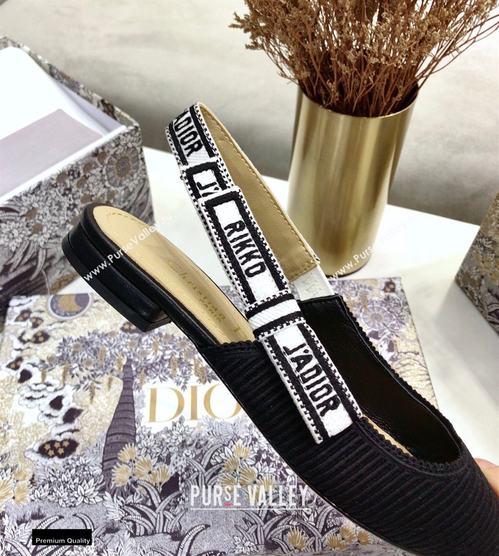 Dior JAdior Embroidered Slingback Ballerina Flats Black 2021 (jincheng-21022529)