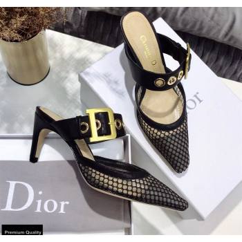 Dior D-Dior Heel 7.5cm Mules Mesh Black 2021 (jincheng-21022401)