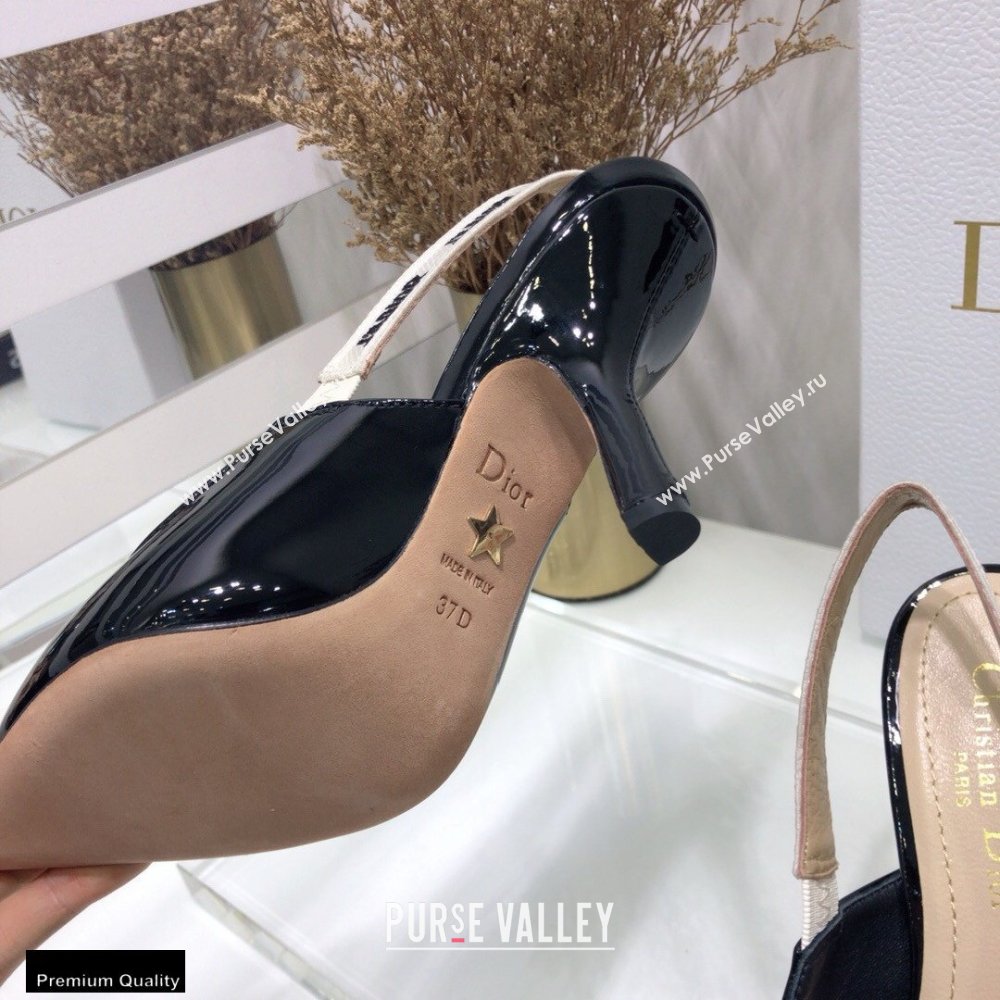 Dior Heel 9.5cm JAdior Slingback Pumps Patent Calfskin Black 2021 (jincheng-21022501)