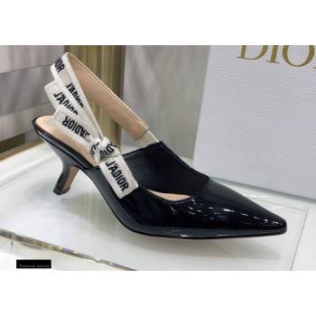 Dior Heel 6.5cm JAdior Slingback Pumps Patent Calfskin Black 2021 (jincheng-21022502)