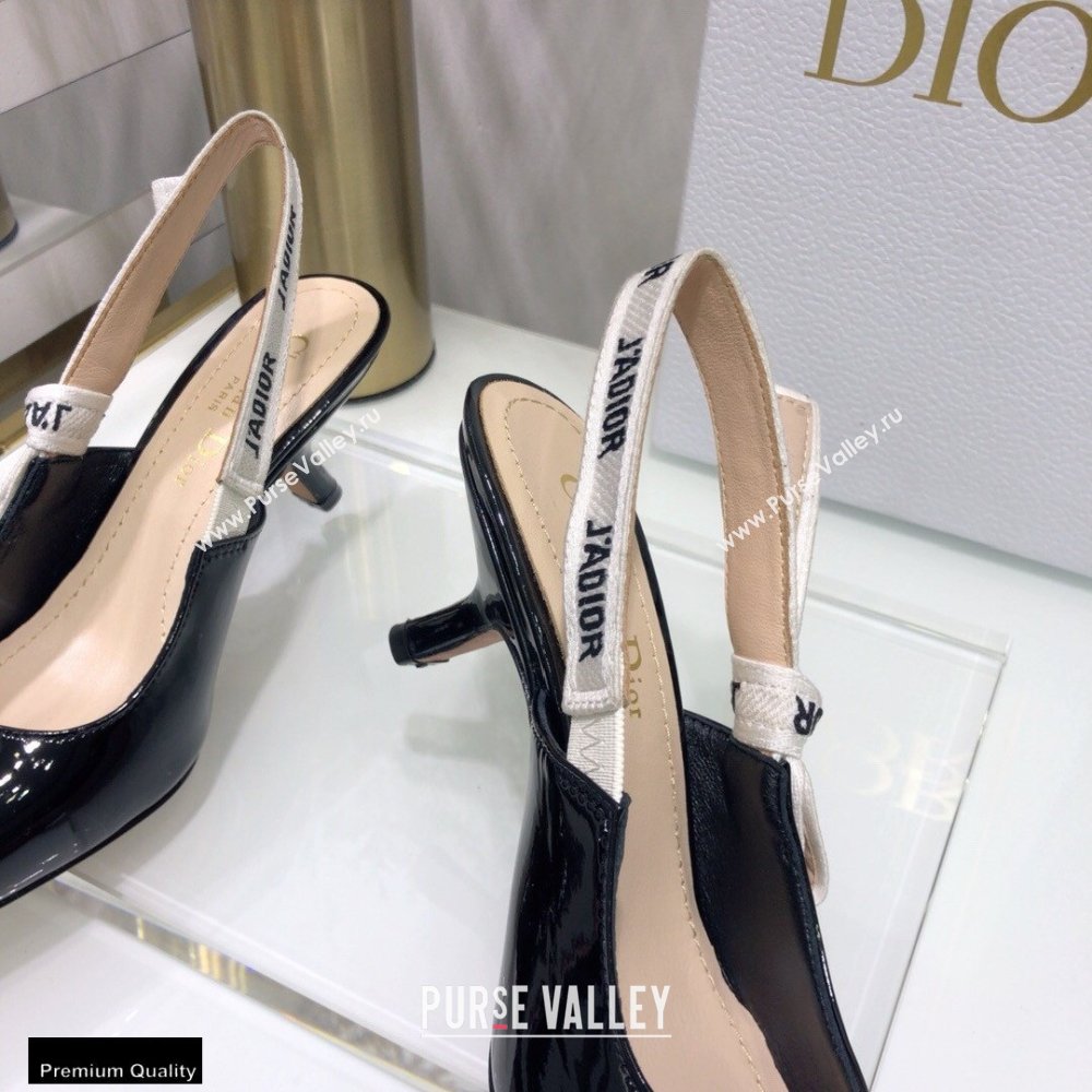 Dior Heel 6.5cm JAdior Slingback Pumps Patent Calfskin Black 2021 (jincheng-21022502)