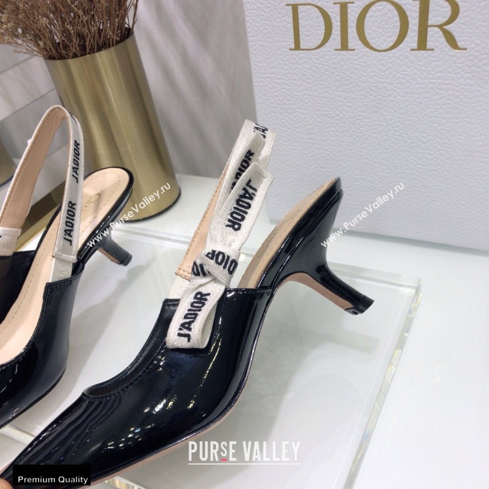 Dior Heel 6.5cm JAdior Slingback Pumps Patent Calfskin Black 2021 (jincheng-21022502)