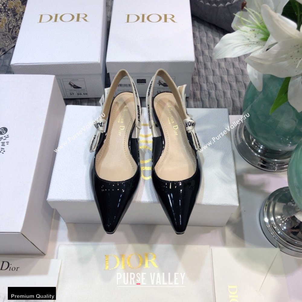 Dior JAdior Slingback Ballerina Flats Patent Calfskin Black 2021 (jincheng-21022503)