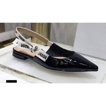 Dior JAdior Slingback Ballerina Flats Patent Calfskin Black 2021 (jincheng-21022503)