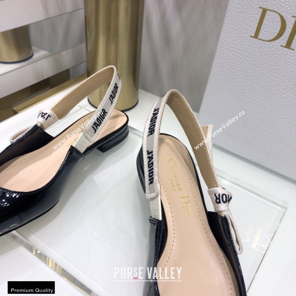 Dior JAdior Slingback Ballerina Flats Patent Calfskin Black 2021 (jincheng-21022503)