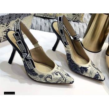 Dior Heel 9.5cm JAdior Slingback Pumps Flamingo Embroidered 2021 (jincheng-21022516)