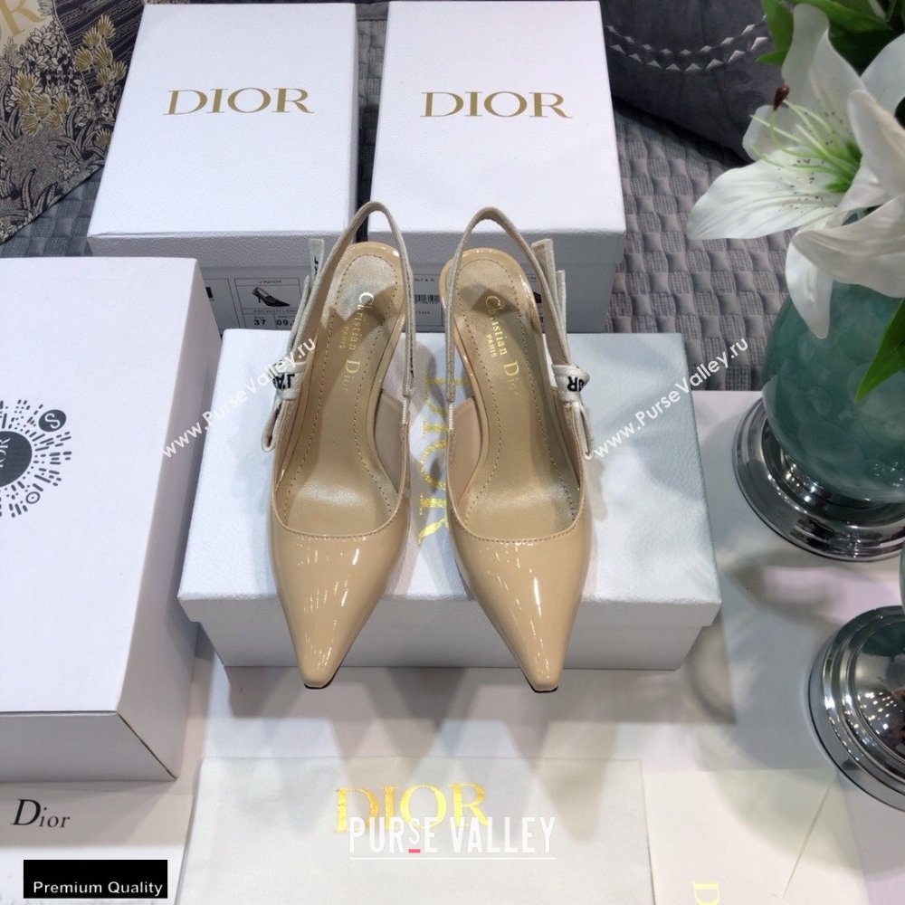 Dior Heel 6.5cm JAdior Slingback Pumps Patent Calfskin Nude 2021 (jincheng-21022505)