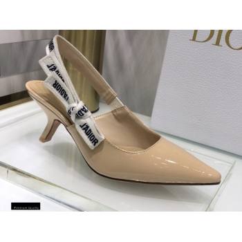 Dior Heel 6.5cm JAdior Slingback Pumps Patent Calfskin Nude 2021 (jincheng-21022505)