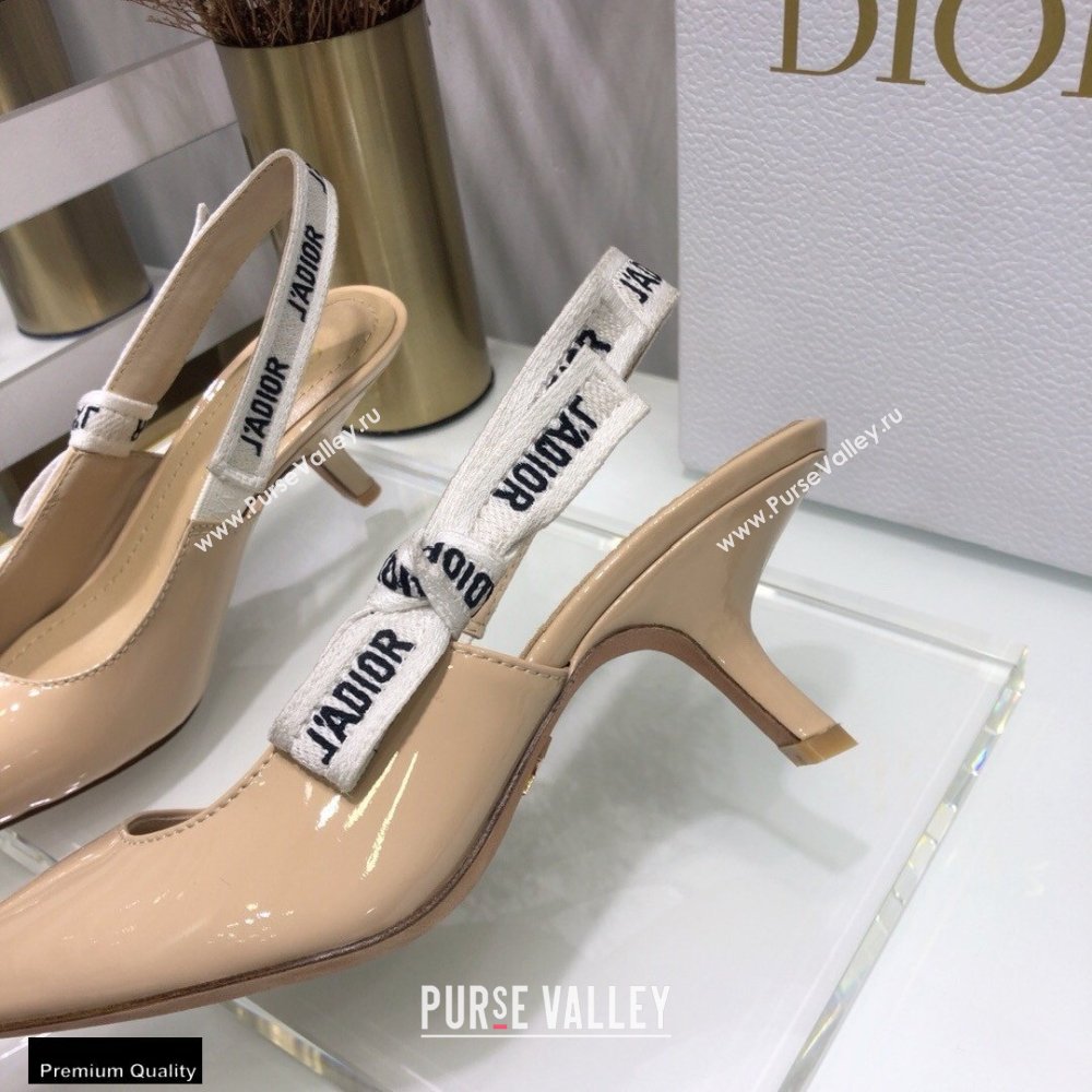 Dior Heel 6.5cm JAdior Slingback Pumps Patent Calfskin Nude 2021 (jincheng-21022505)