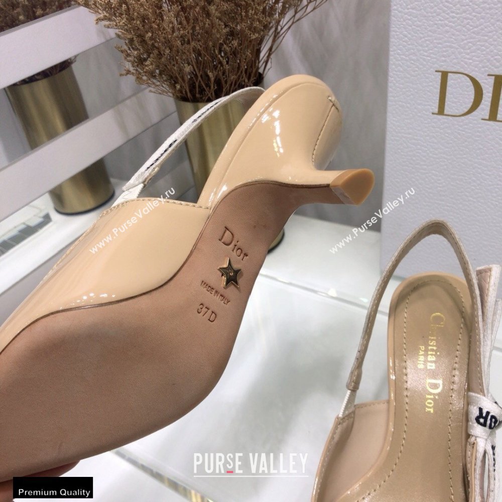 Dior Heel 6.5cm JAdior Slingback Pumps Patent Calfskin Nude 2021 (jincheng-21022505)