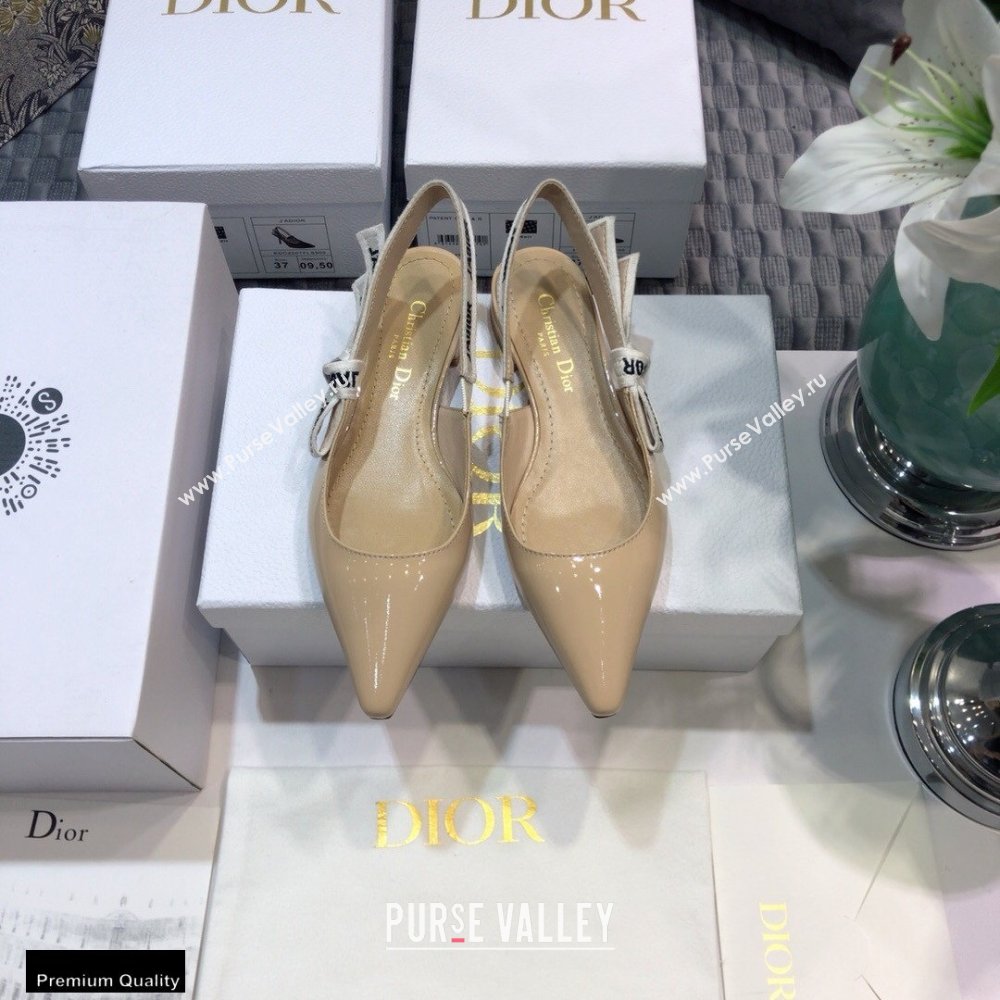 Dior JAdior Slingback Ballerina Flats Patent Calfskin Nude 2021 (jincheng-21022506)
