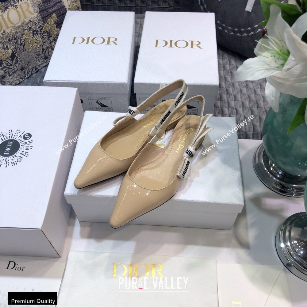 Dior JAdior Slingback Ballerina Flats Patent Calfskin Nude 2021 (jincheng-21022506)