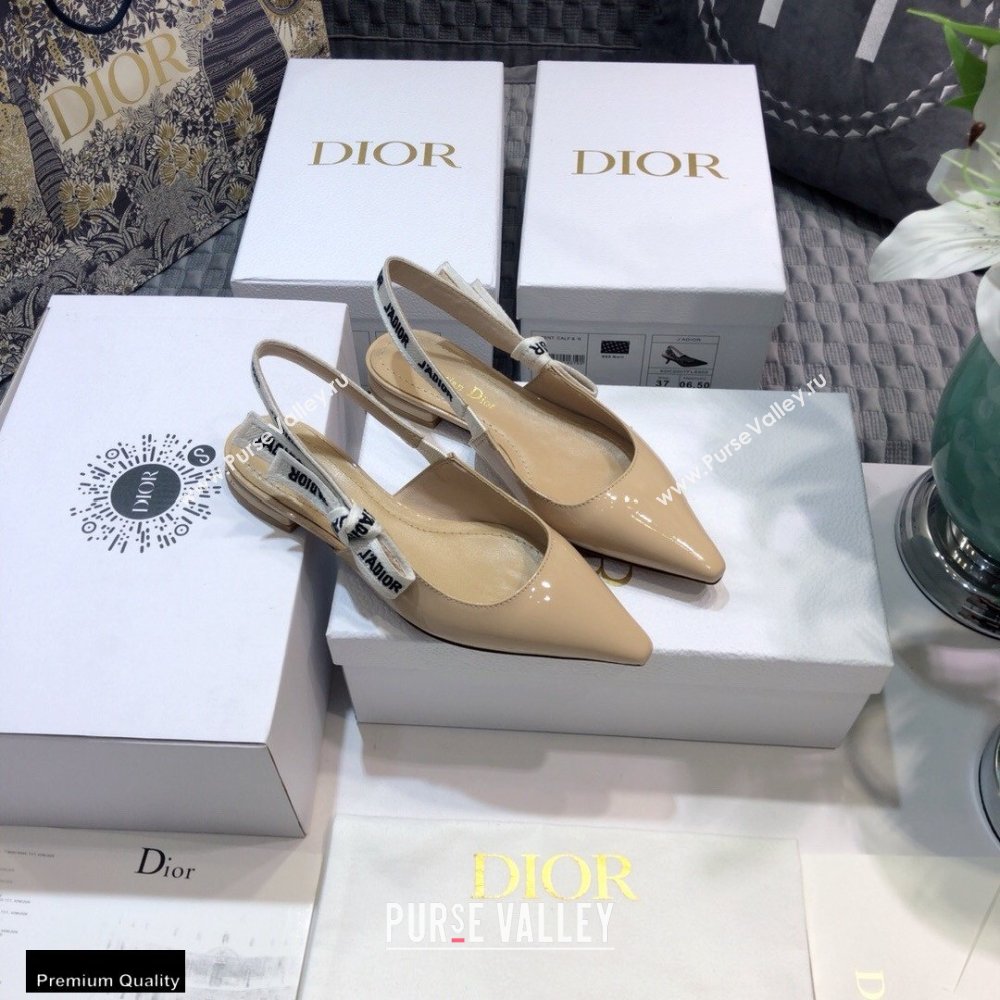 Dior JAdior Slingback Ballerina Flats Patent Calfskin Nude 2021 (jincheng-21022506)