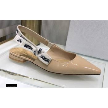 Dior JAdior Slingback Ballerina Flats Patent Calfskin Nude 2021 (jincheng-21022506)