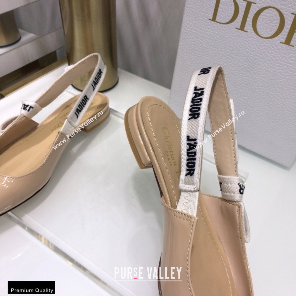 Dior JAdior Slingback Ballerina Flats Patent Calfskin Nude 2021 (jincheng-21022506)