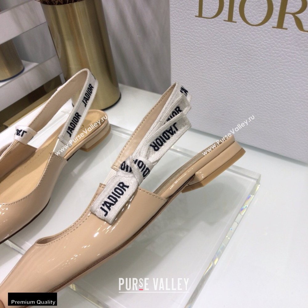 Dior JAdior Slingback Ballerina Flats Patent Calfskin Nude 2021 (jincheng-21022506)