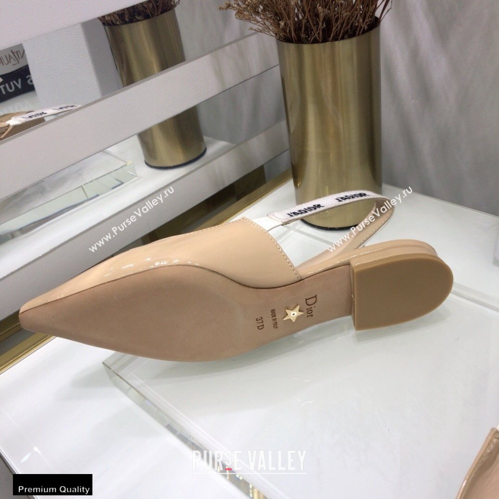 Dior JAdior Slingback Ballerina Flats Patent Calfskin Nude 2021 (jincheng-21022506)