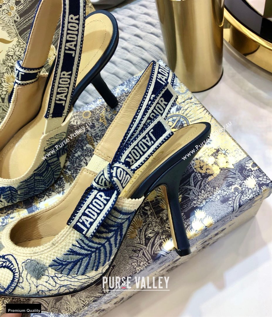 Dior Heel 9.5cm JAdior Slingback Pumps Flamingo Embroidered 2021 (jincheng-21022516)
