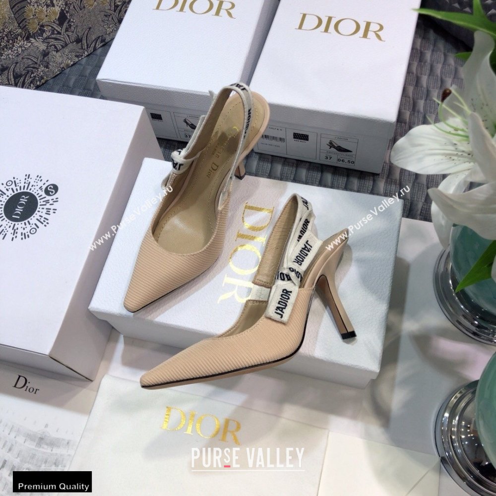 Dior Heel 9.5cm JAdior Slingback Pumps Technical Fabric Nude 2021 (jincheng-21022513)