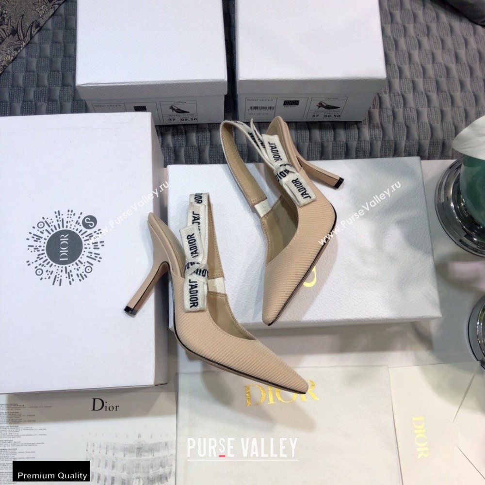 Dior Heel 9.5cm JAdior Slingback Pumps Technical Fabric Nude 2021 (jincheng-21022513)