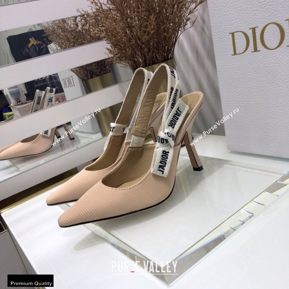 Dior Heel 9.5cm JAdior Slingback Pumps Technical Fabric Nude 2021 (jincheng-21022513)