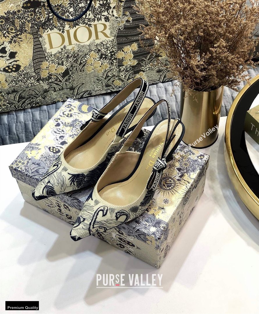 Dior Heel 6.5cm JAdior Slingback Pumps Flamingo Embroidered 2021 (jincheng-21022517)