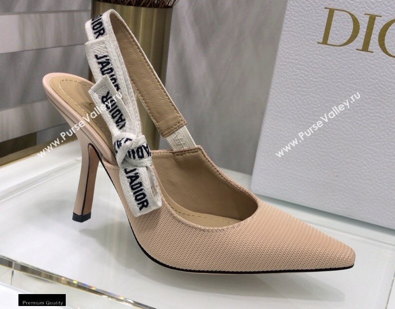 Dior Heel 9.5cm JAdior Slingback Pumps Technical Fabric Nude 2021 (jincheng-21022513)