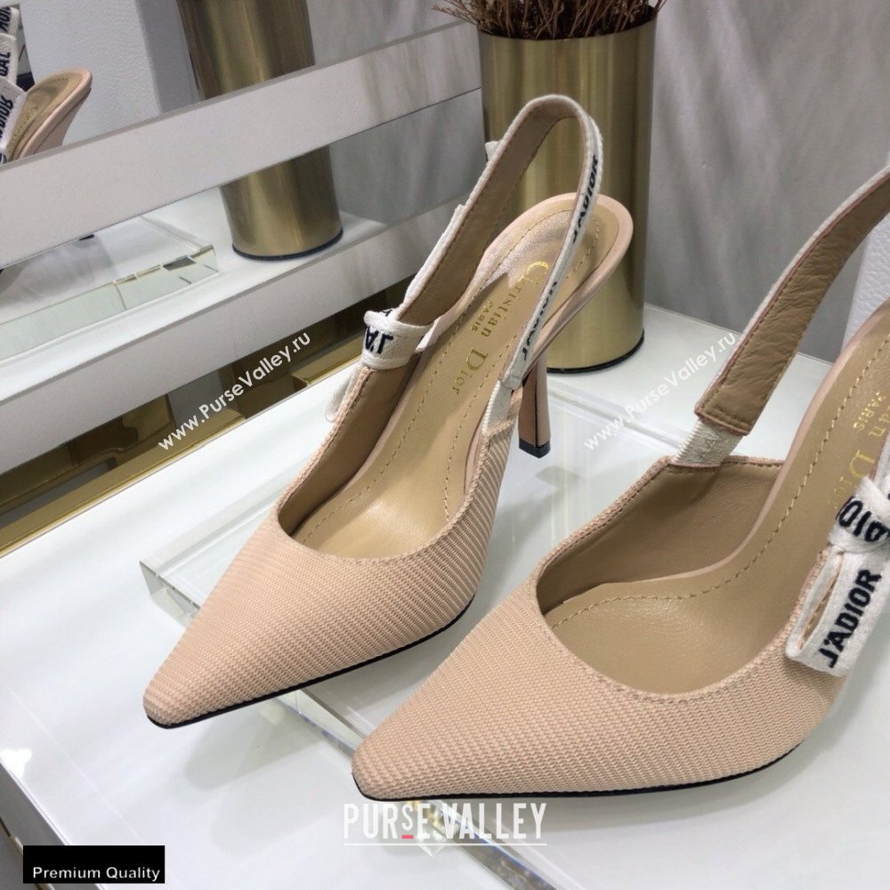 Dior Heel 9.5cm JAdior Slingback Pumps Technical Fabric Nude 2021 (jincheng-21022513)