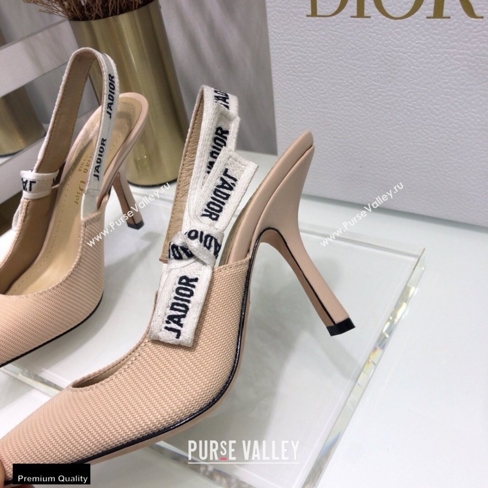 Dior Heel 9.5cm JAdior Slingback Pumps Technical Fabric Nude 2021 (jincheng-21022513)