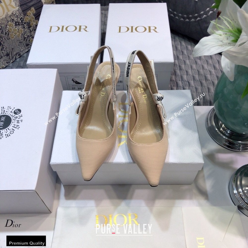 Dior Heel 6.5cm JAdior Slingback Pumps Technical Fabric Nude 2021 (jincheng-21022514)
