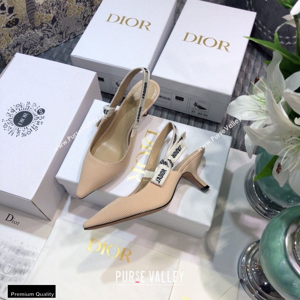 Dior Heel 6.5cm JAdior Slingback Pumps Technical Fabric Nude 2021 (jincheng-21022514)