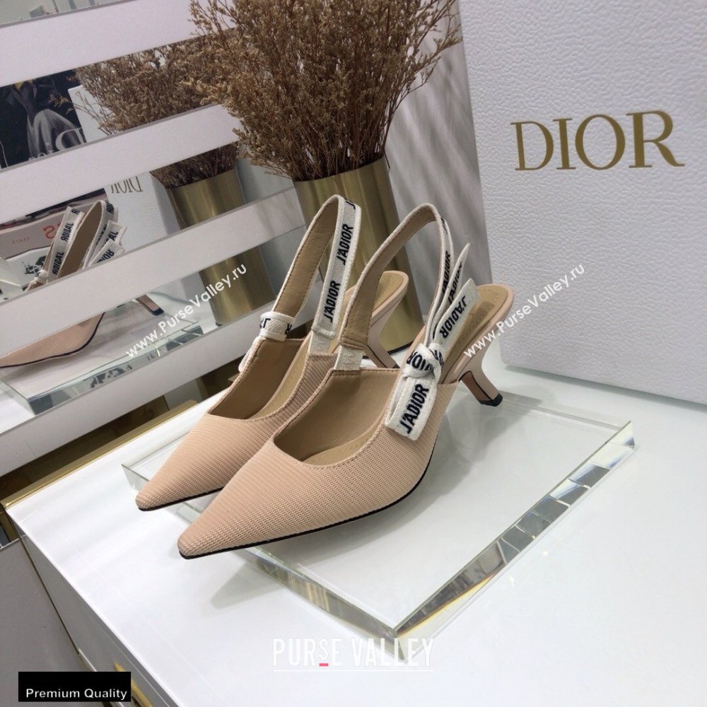 Dior Heel 6.5cm JAdior Slingback Pumps Technical Fabric Nude 2021 (jincheng-21022514)