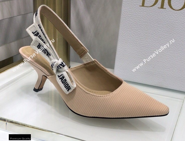 Dior Heel 6.5cm JAdior Slingback Pumps Technical Fabric Nude 2021 (jincheng-21022514)