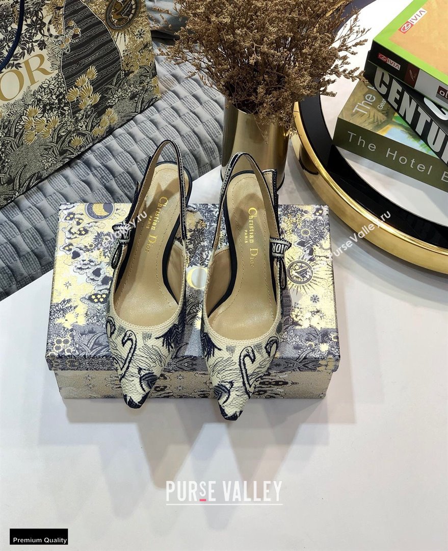 Dior Heel 6.5cm JAdior Slingback Pumps Flamingo Embroidered 2021 (jincheng-21022517)
