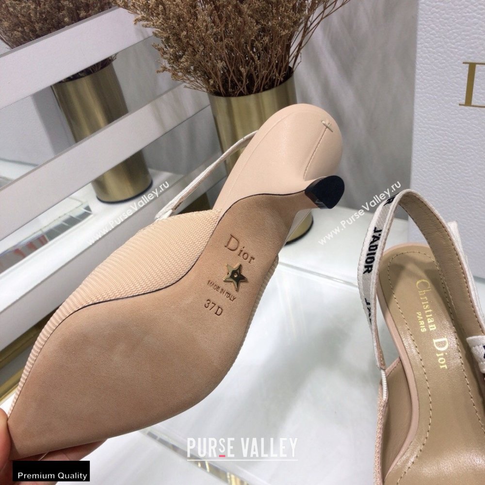 Dior Heel 6.5cm JAdior Slingback Pumps Technical Fabric Nude 2021 (jincheng-21022514)