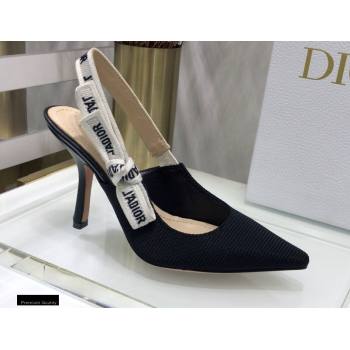 Dior Heel 9.5cm JAdior Slingback Pumps Technical Fabric Black 2021 (jincheng-21022510)