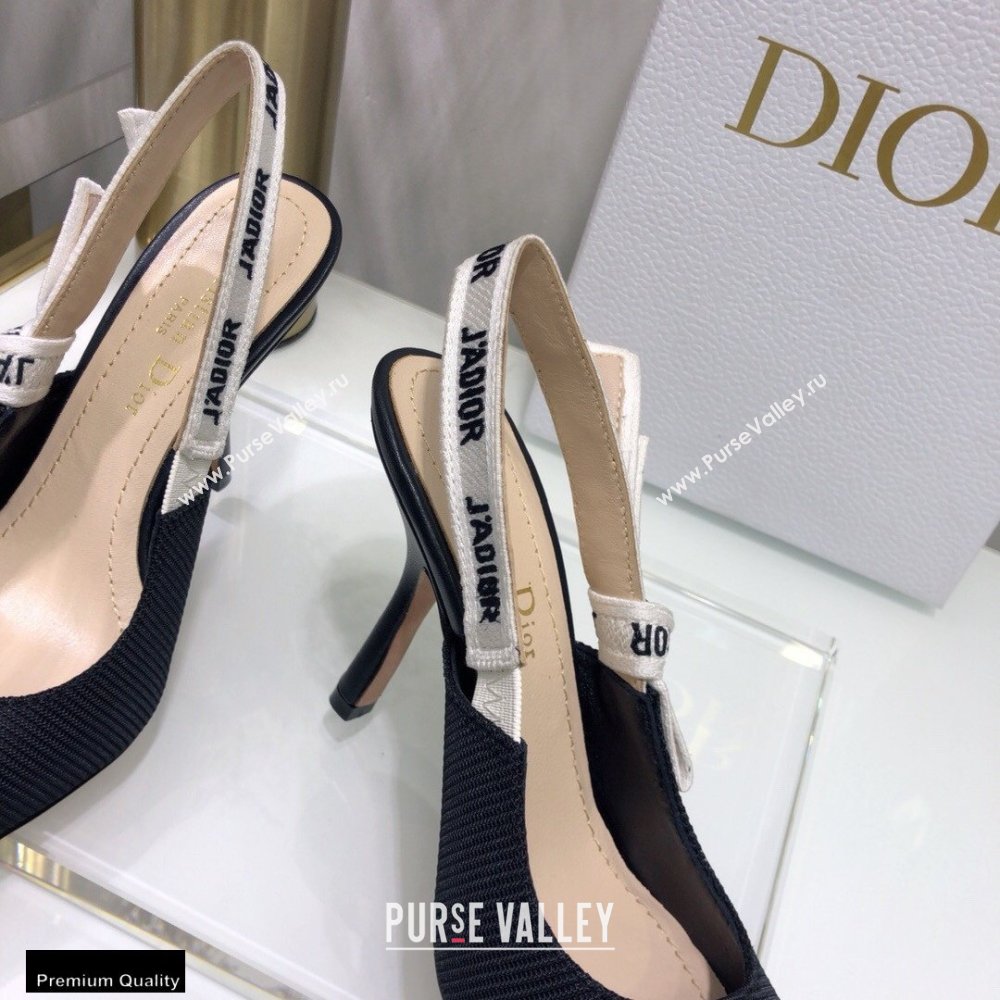 Dior Heel 9.5cm JAdior Slingback Pumps Technical Fabric Black 2021 (jincheng-21022510)