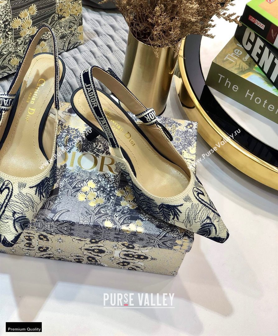 Dior Heel 6.5cm JAdior Slingback Pumps Flamingo Embroidered 2021 (jincheng-21022517)