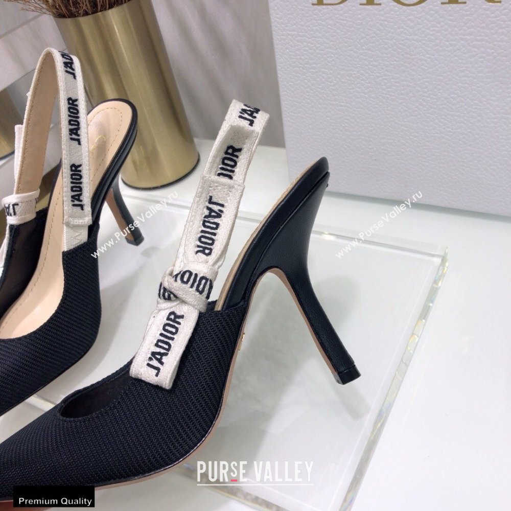 Dior Heel 9.5cm JAdior Slingback Pumps Technical Fabric Black 2021 (jincheng-21022510)