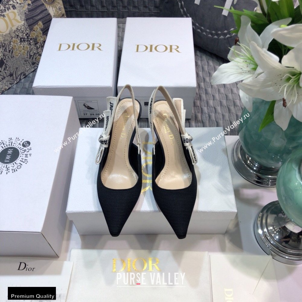 Dior Heel 6.5cm JAdior Slingback Pumps Technical Fabric Black 2021 (jincheng-21022511)