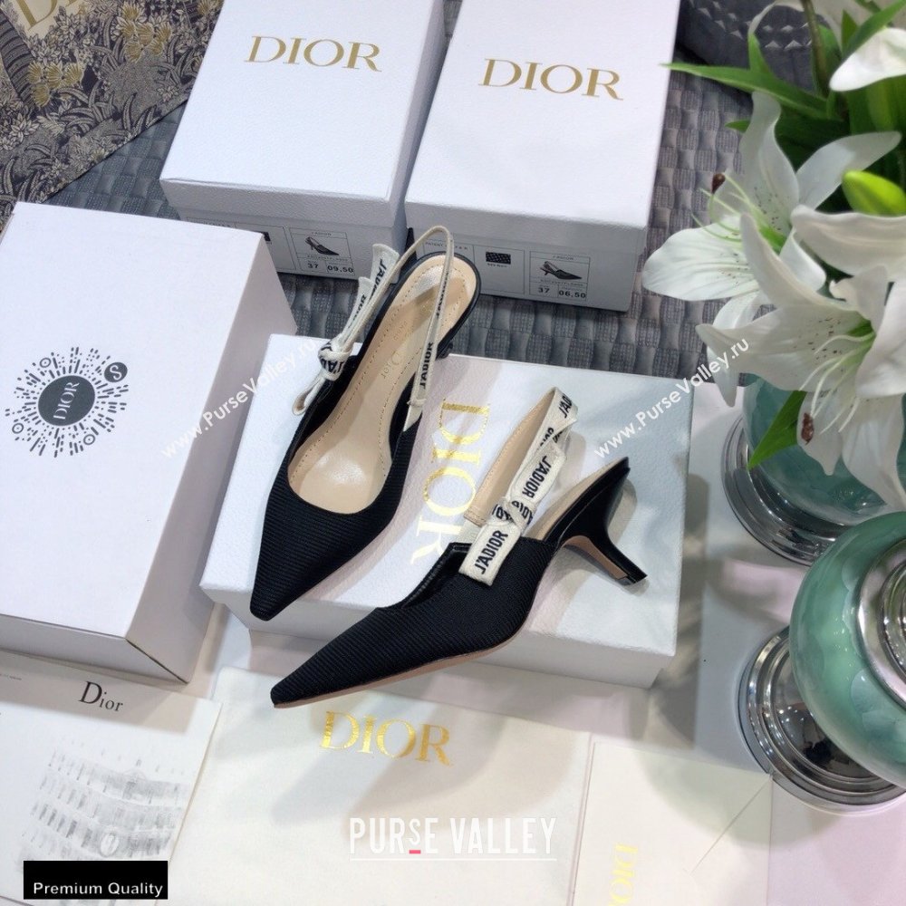Dior Heel 6.5cm JAdior Slingback Pumps Technical Fabric Black 2021 (jincheng-21022511)