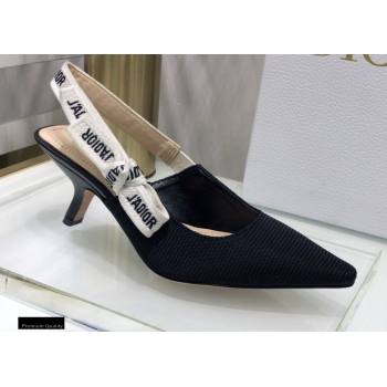 Dior Heel 6.5cm JAdior Slingback Pumps Technical Fabric Black 2021 (jincheng-21022511)