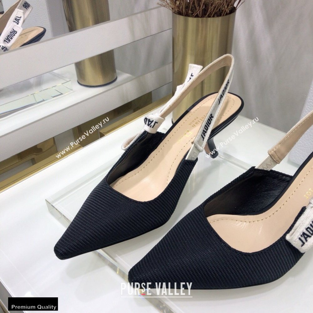 Dior Heel 6.5cm JAdior Slingback Pumps Technical Fabric Black 2021 (jincheng-21022511)