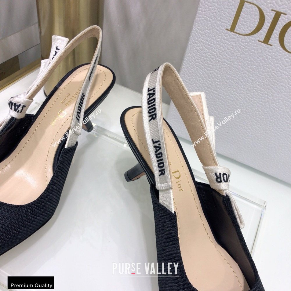 Dior Heel 6.5cm JAdior Slingback Pumps Technical Fabric Black 2021 (jincheng-21022511)